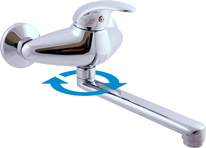 Sink lever mixer wall-mounted