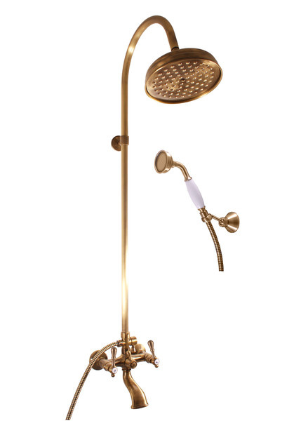 Bath mixer with shower column MORAVA RETRO bronze