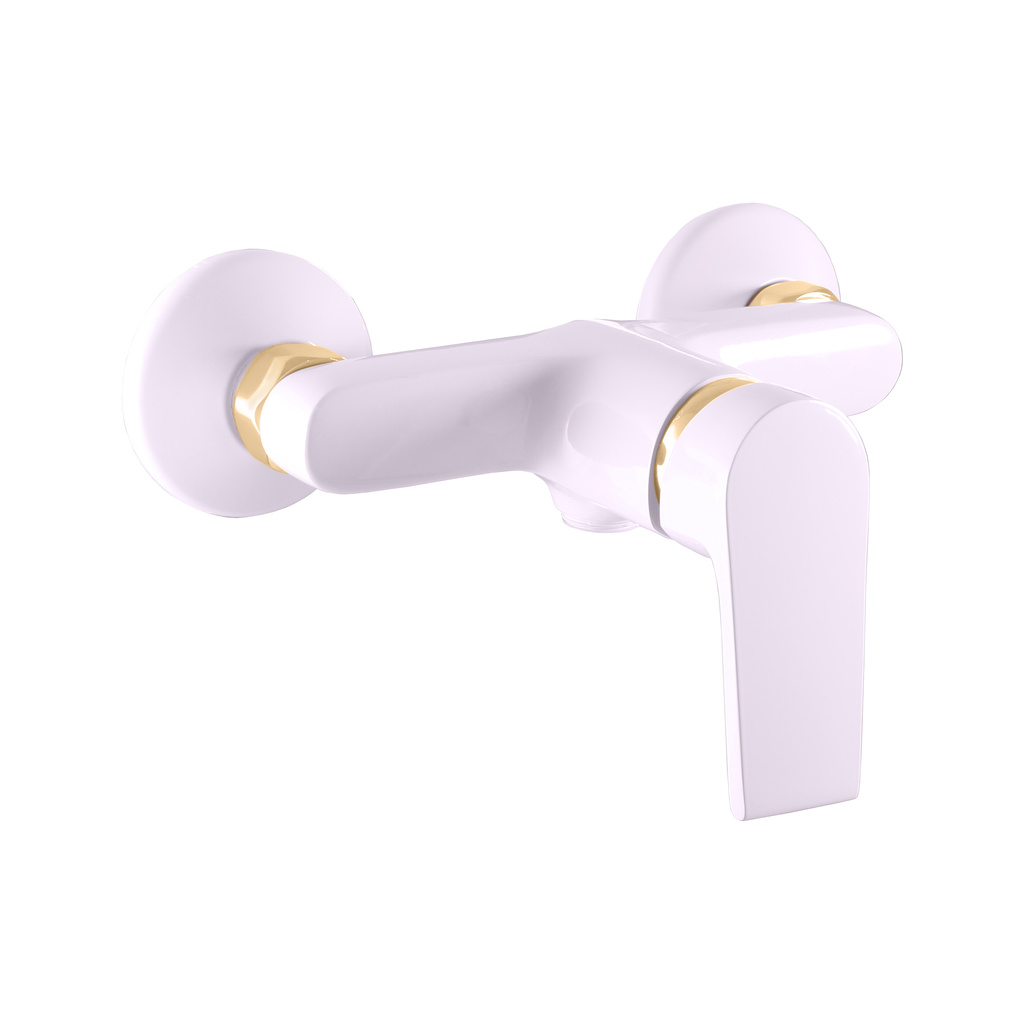 Single lever shower mixer COLORADO GLOSSY WHITE/GOLD