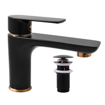 Washbasin faucet  with CLICK-CLACK VLTAVA BLACK MATT/GOLD