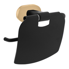 Paper holder with cover black matt/gold