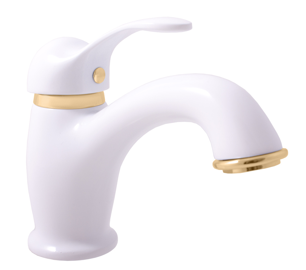Basin lever mixer LABE GLOSSY WHITE/GOLD