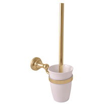 Toilet brush and holder ceramic, gold Bathroom accessory MORAVA RETRO