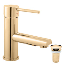 Basin lever mixer with pop-up waste SEINA GOLD
