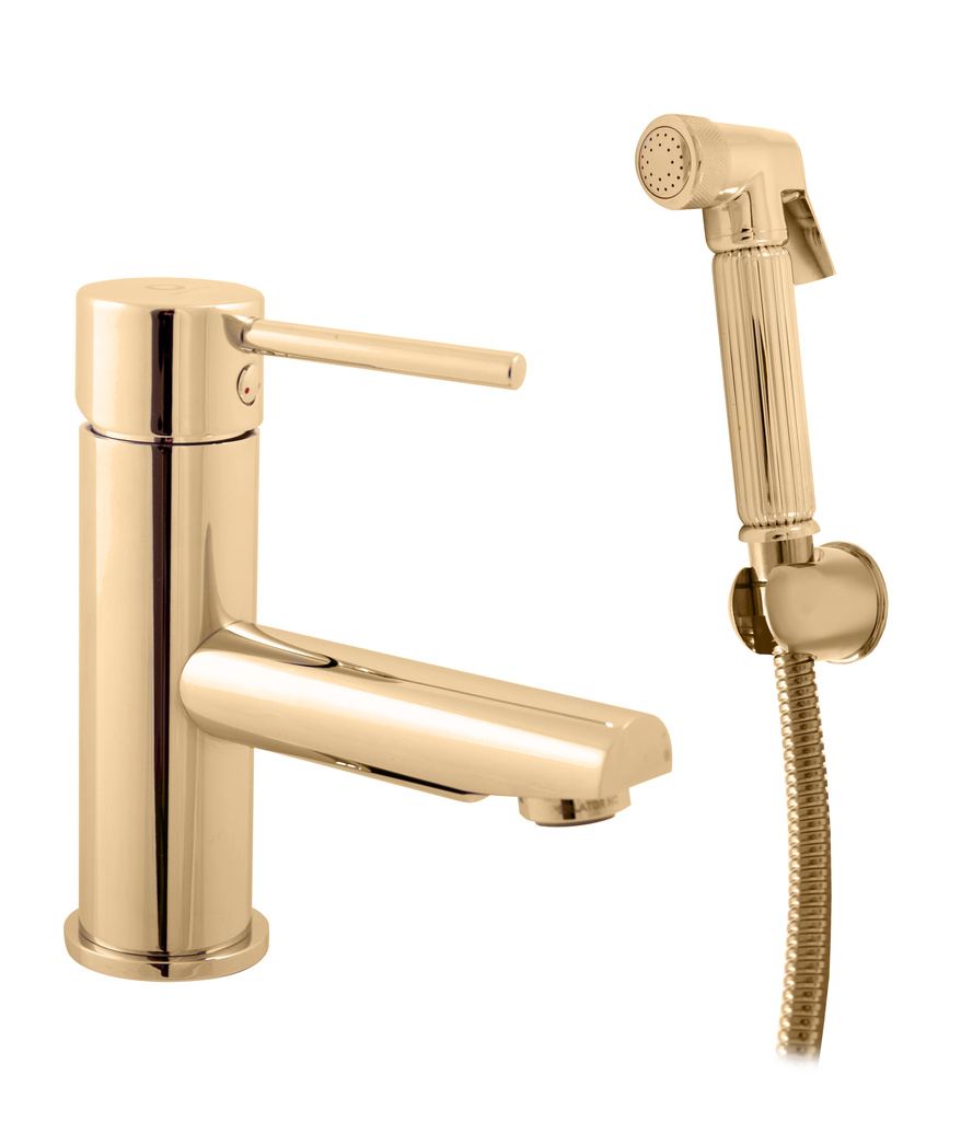 Bidet/basin lever mixer with shower SEINA GOLD