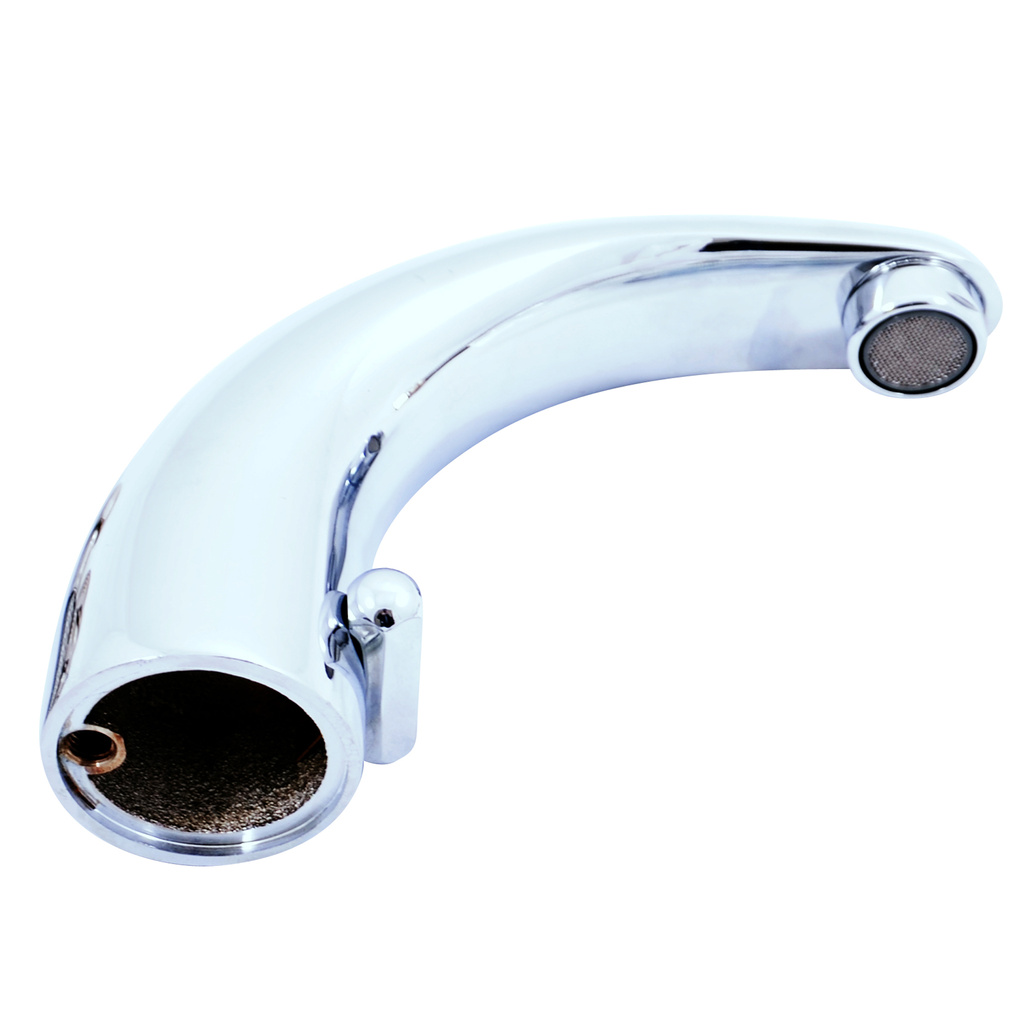 Spout for foot-operated water taps