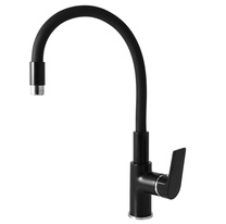 COLORADO Sink lever mixer with flexible spout BLACK MATT/CHROME