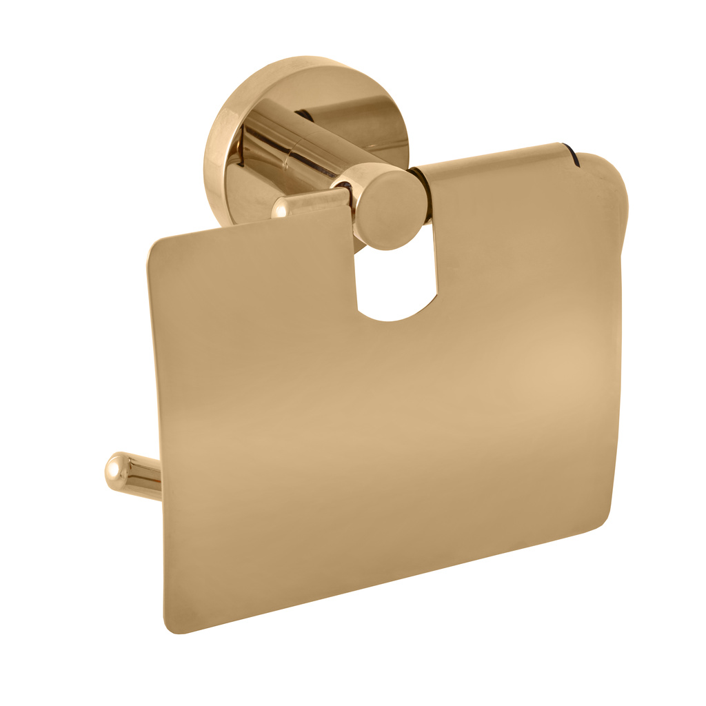 Paper holder with cover gold Bathroom accessory COLORADO