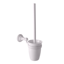Toilet brush and holder ceramic, white 