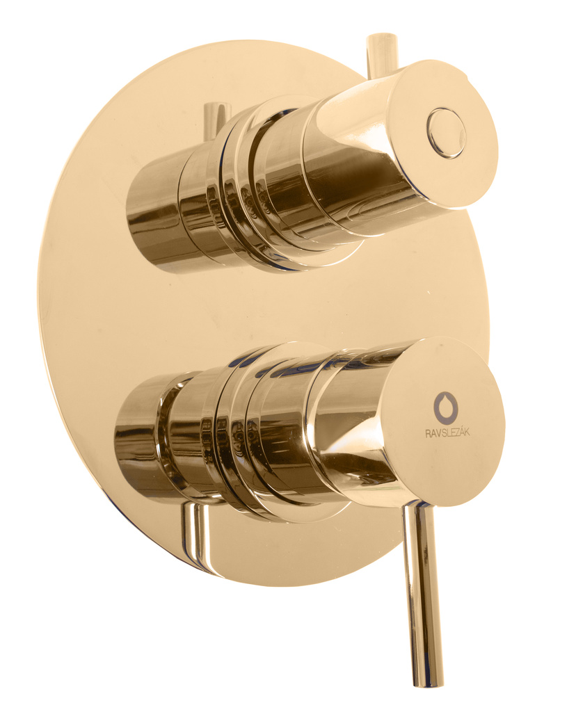 Built-in bath and shower lever mixer with 3 jet with switch SEINA GOLD
